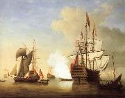 Monamy, Peter, Stern view of the Royal William firing a salute